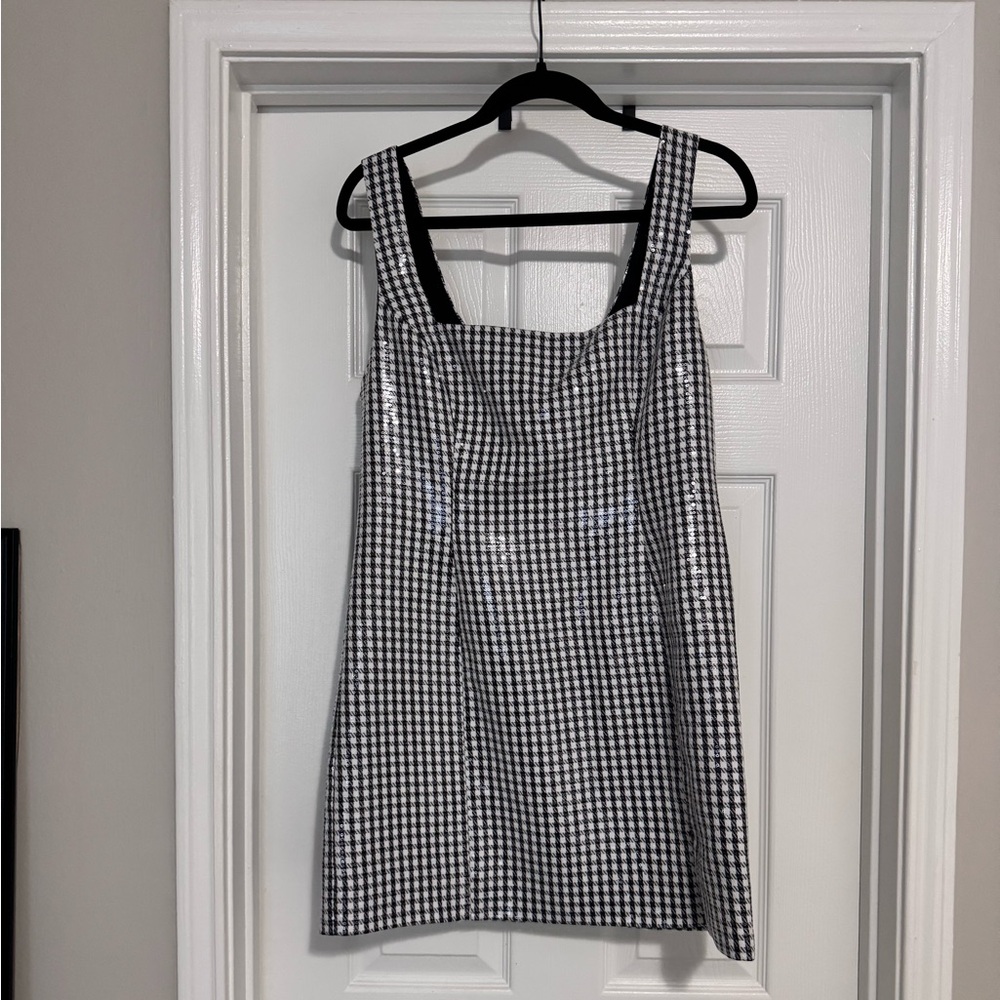 WAYF Sequin Black and White Houndstooth - L